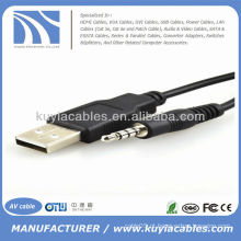 Usb para 3,5 mm adaptador de cabo estéreo para MP3 Mp4